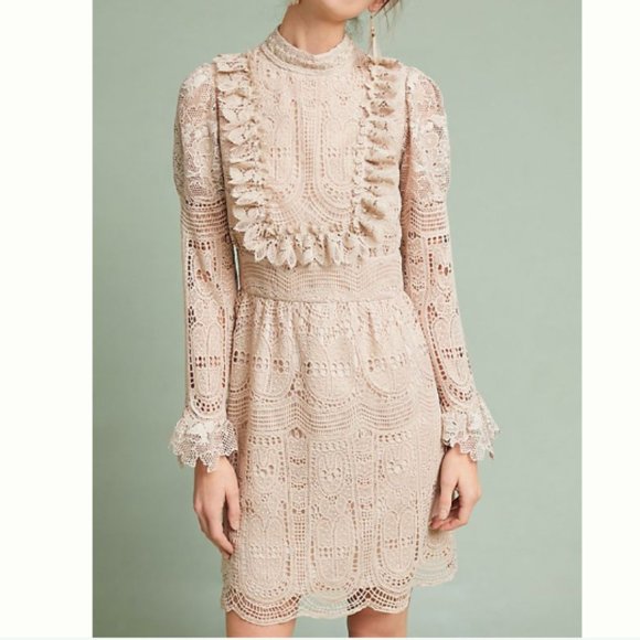 Anna Sui Dresses & Skirts - Anna Sui Cupid's Clouds & Scallop Lace Dress